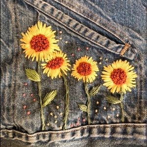 Custom embroidered jeans